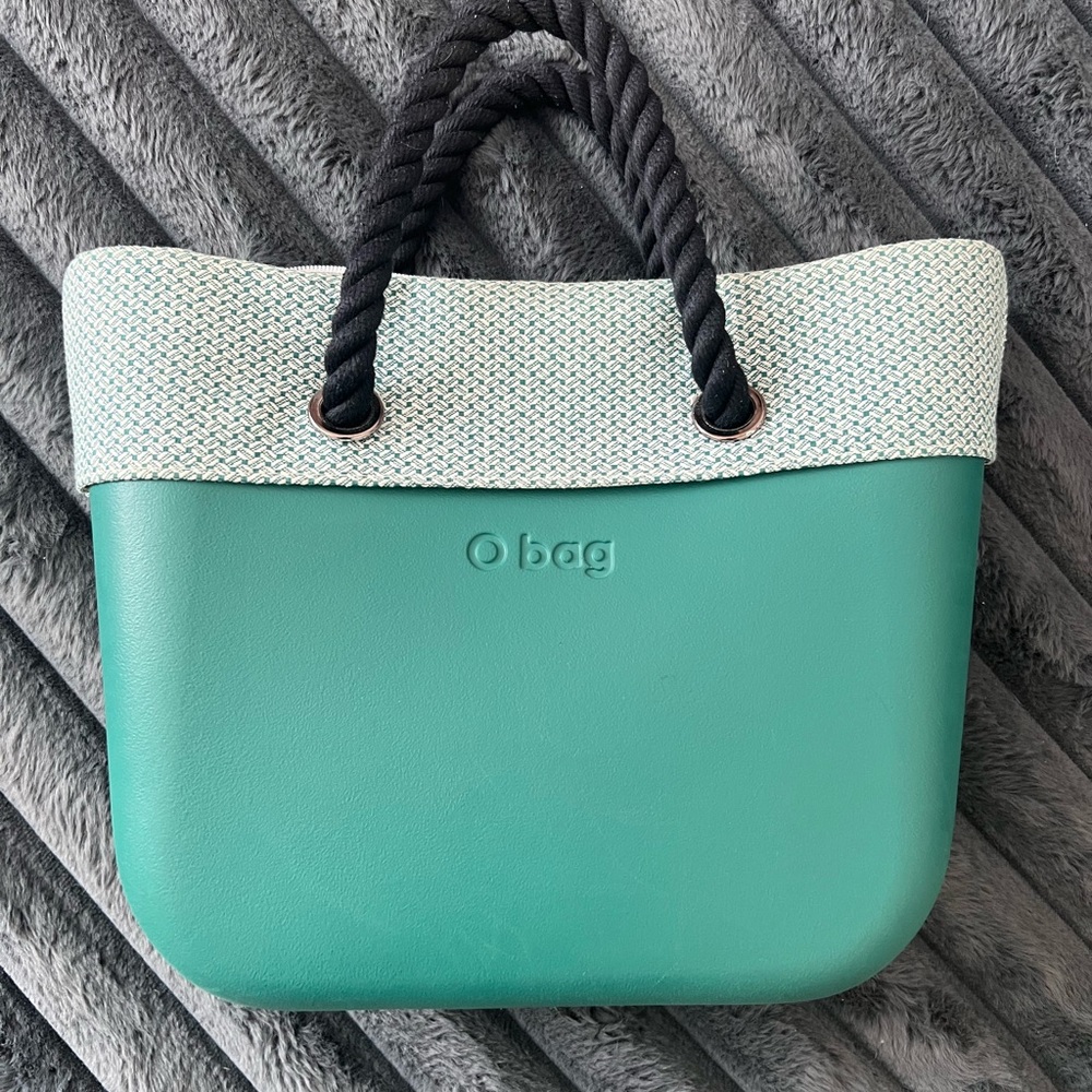 Teal and White Women's Rubber Tote